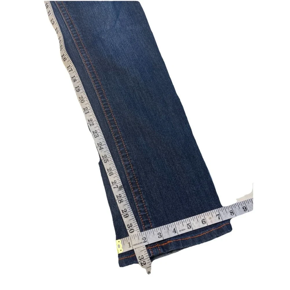 True Religion Joey Super T Jeans Men's 30x32 Dark Wash Flap Pocket Orange Stitch